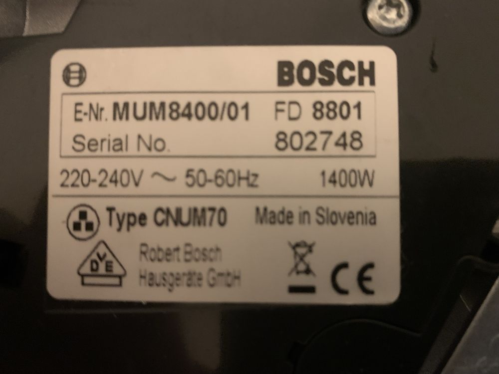 Кухонний комбайн Bosch MUM8 насадки запчастини