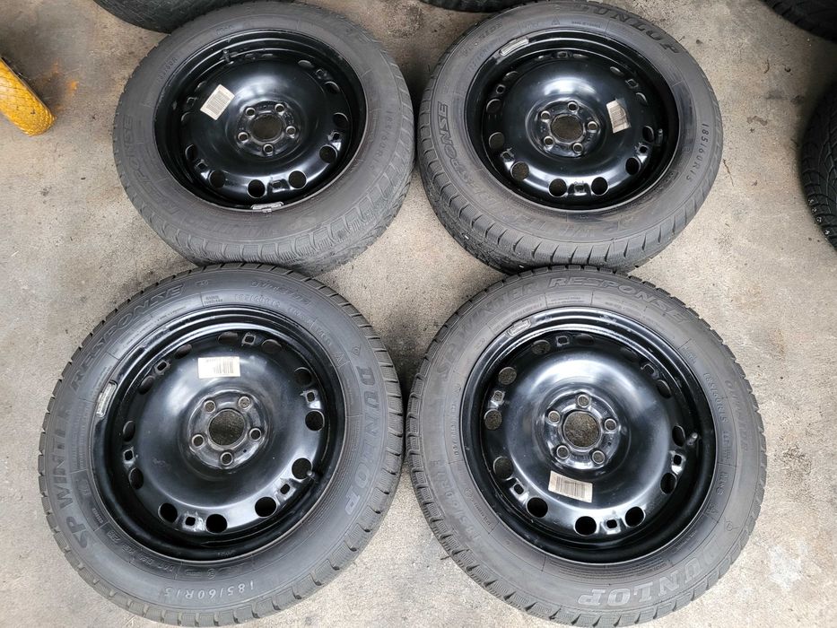 Koła zima zimowe 15 ET38 5x100 VW Skoda Seat Audi 185/60/15 8mm 4szt