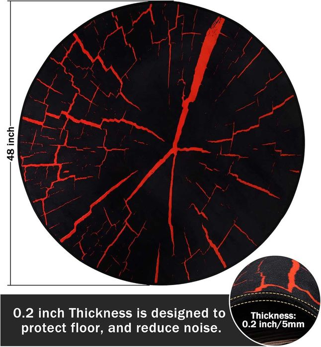 SHACOS – Okrągła mata ochronna pod krzesło biurowe i gamingowe 120 cm