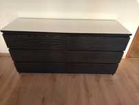 Komoda wenge, białe szkło