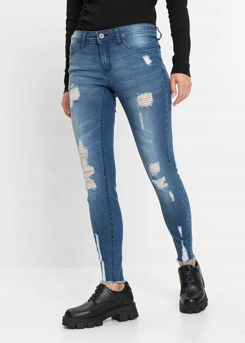 B.P.C spodnie jeansy skinny z dziurami przetarcia r.40
