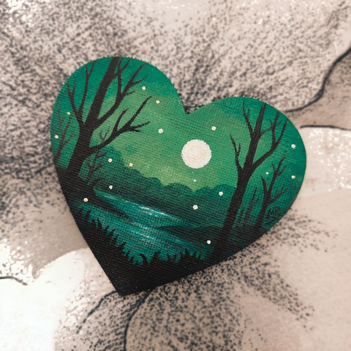 Mini quadro magnético pintado à mão