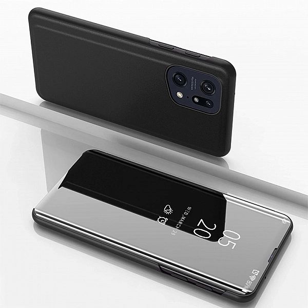 Clear View Case etui Oppo Find X5 Pro pokrowiec z klapką czarne
