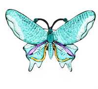 broszka emaliowana Motyl miętowa kryształki nowa