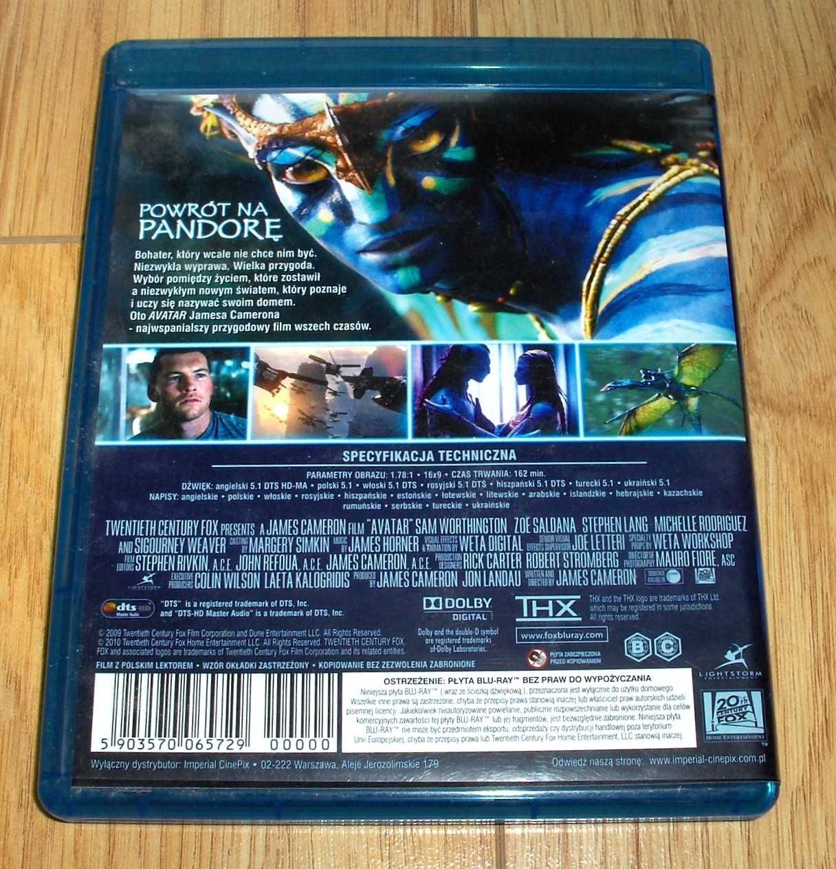 AVATAR - Blu-Ray, polska wersja językowa, stan EXCELLENT
