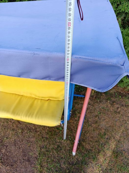 huśtawka ogrodowa dziecięca 2 osobowa stojąca metalowa bujana