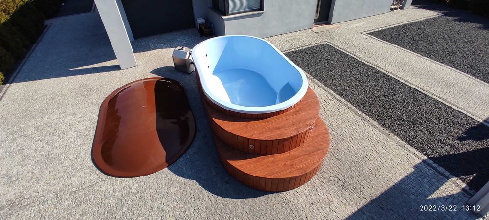 Basen owalny wolnostojący filtr piaskowy LED pompa ciepła piana WI FI