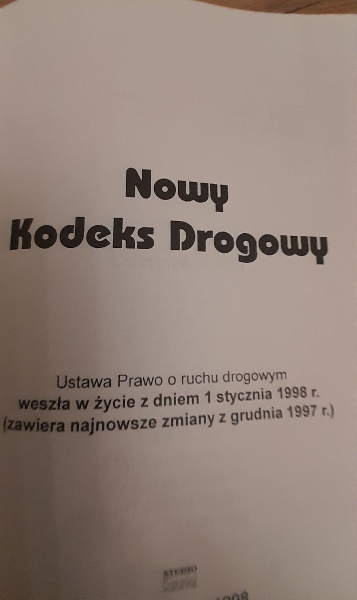 Nowy kodeks  drogowy 1998