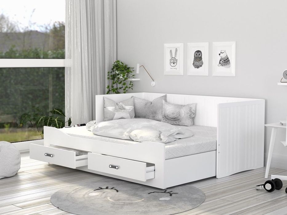 Łóżko młodzieżowe dwuosobowe rozkładane HERMES 80X200 z szufladą