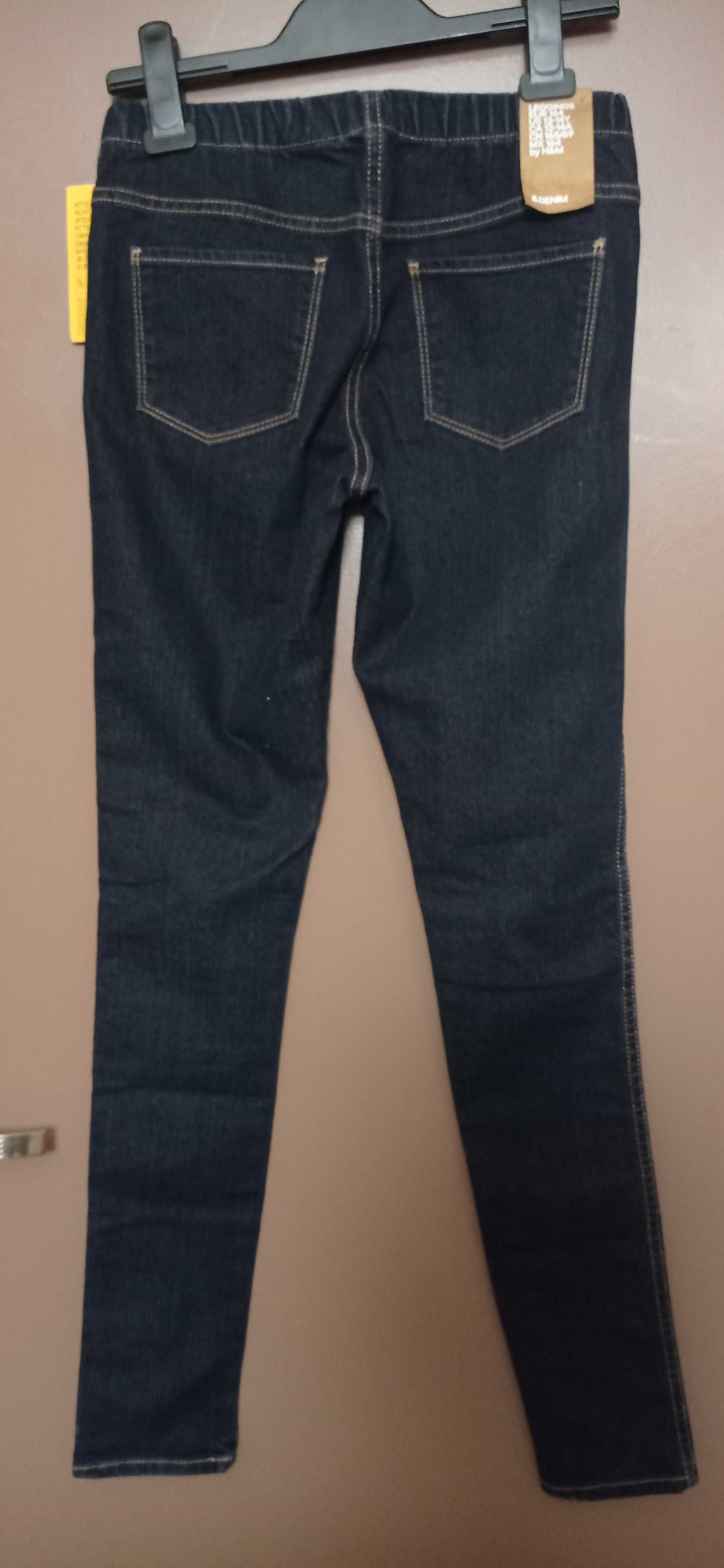 Nowe spodnie dżinsy wąskie 164