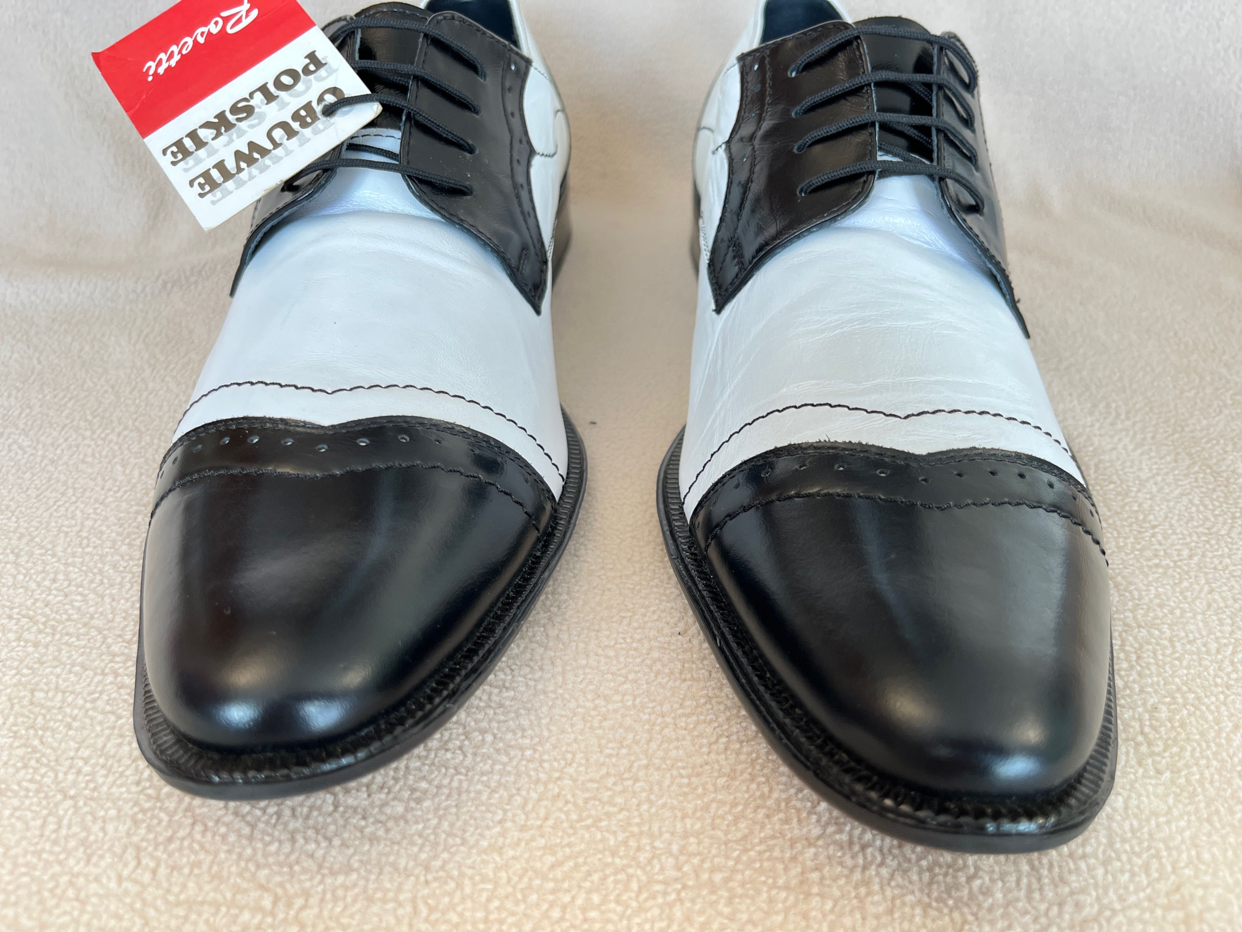 Męski skórzane buty Al Capone brogsy ROZM.43