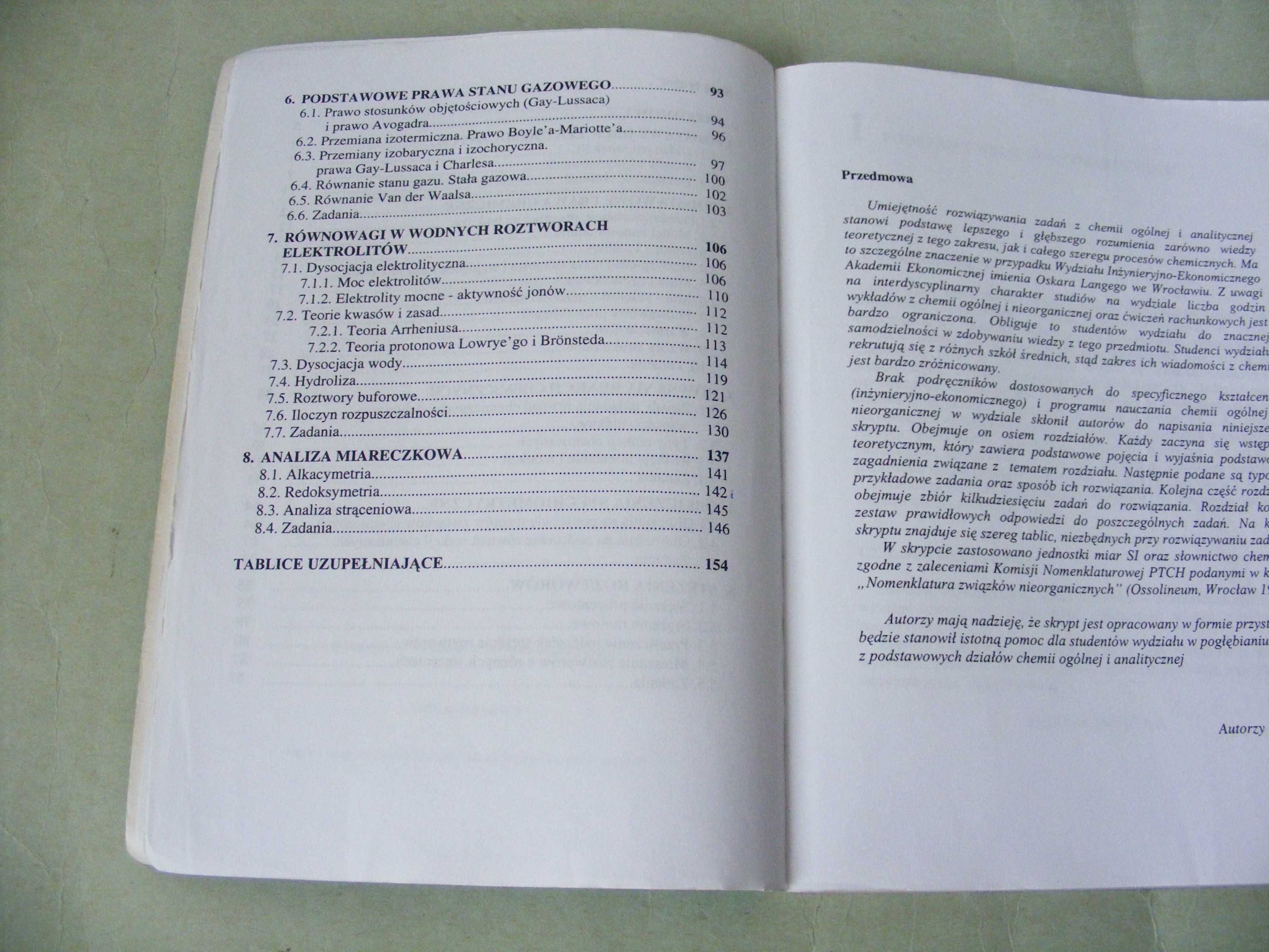 Zadania / ćwiczenia z chemii ogólnej i analitycznej Chemia fizyczna