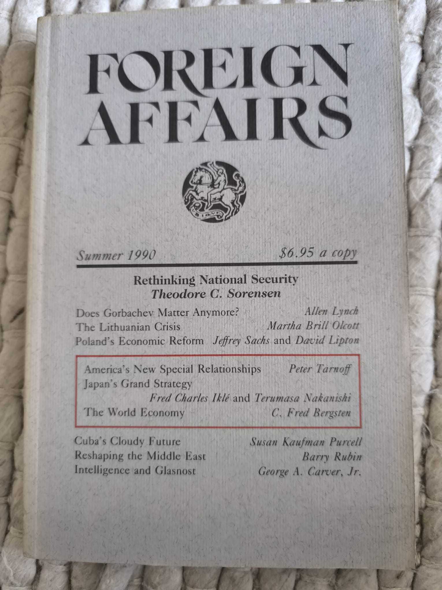 Revista "Foreign Affairs" Summer 1990 Volume 69, Number 3