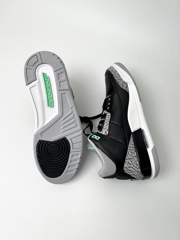 Оригинал Nike Air Jordan 3 Retro Green Glow (CT8532 031) кожание ретро