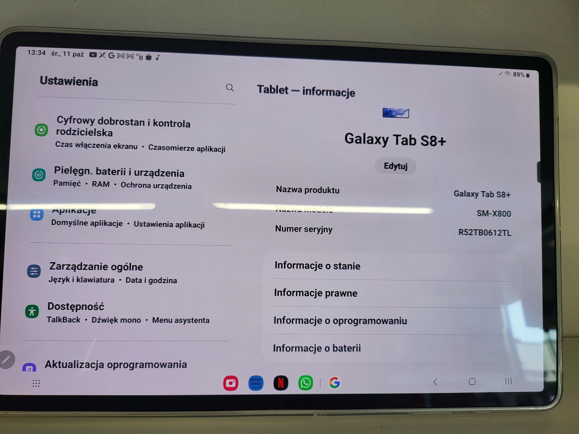 Samsung Galaxy Tab s8 plus SM-X800 256/8