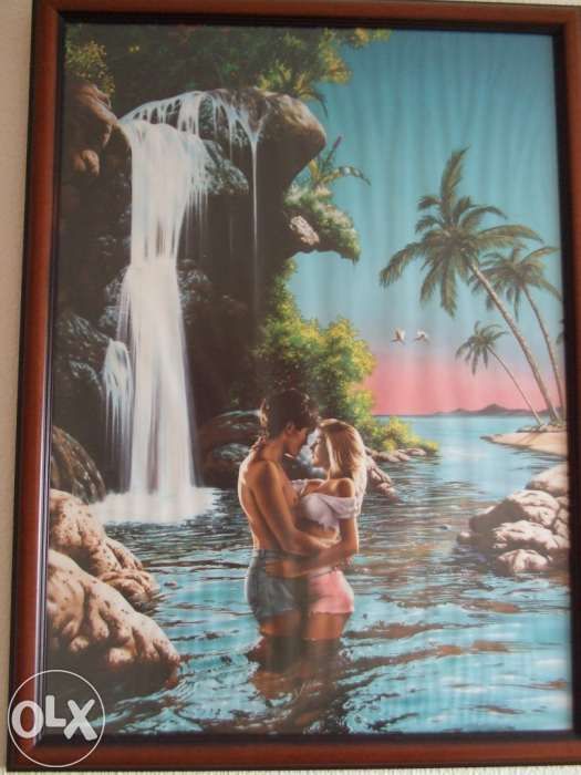 Quadro de paisagem paradisiaca