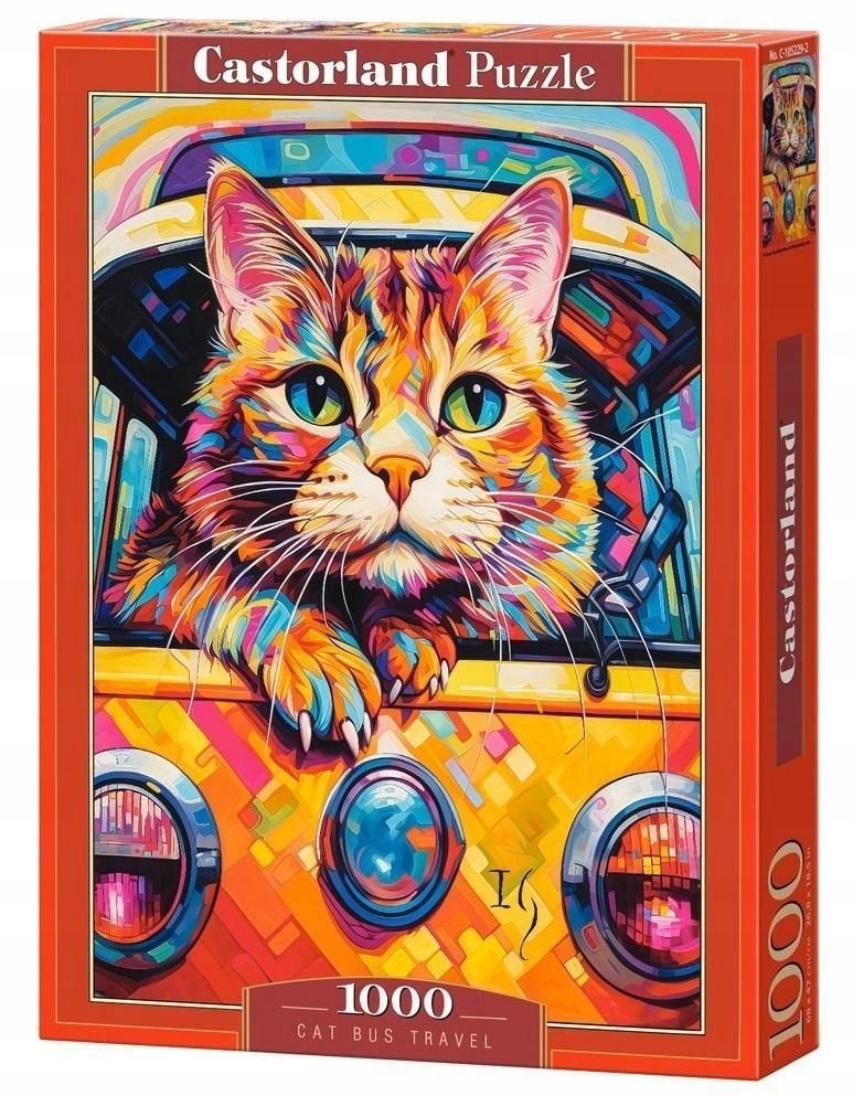 Puzzle 1000 Cat Bus Travel Castor, Castorland