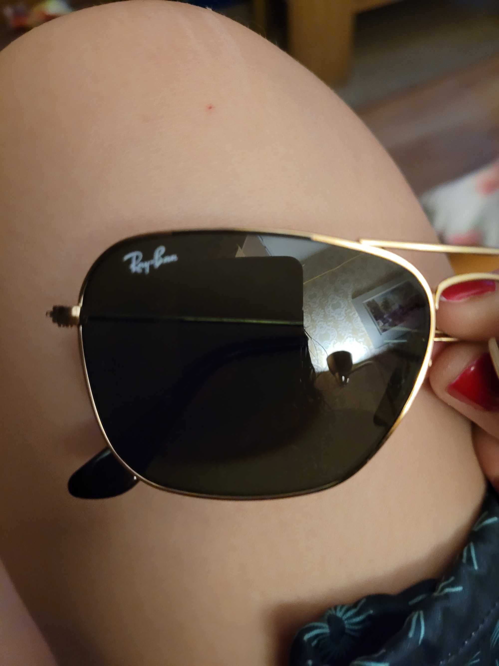 Ray ban caravan okulary przeciwsloneczne zlote bez etui