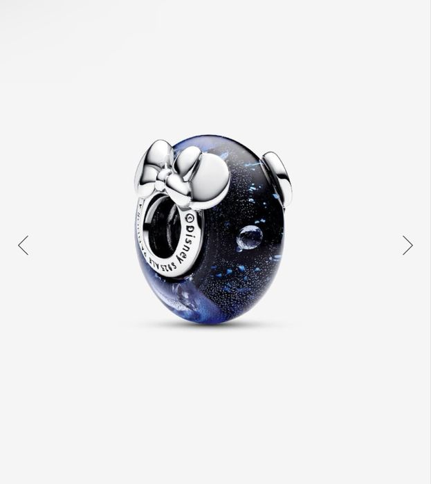 Pandora charmsy z niebieskiego szkła murano Myszka Mickey i Minnie