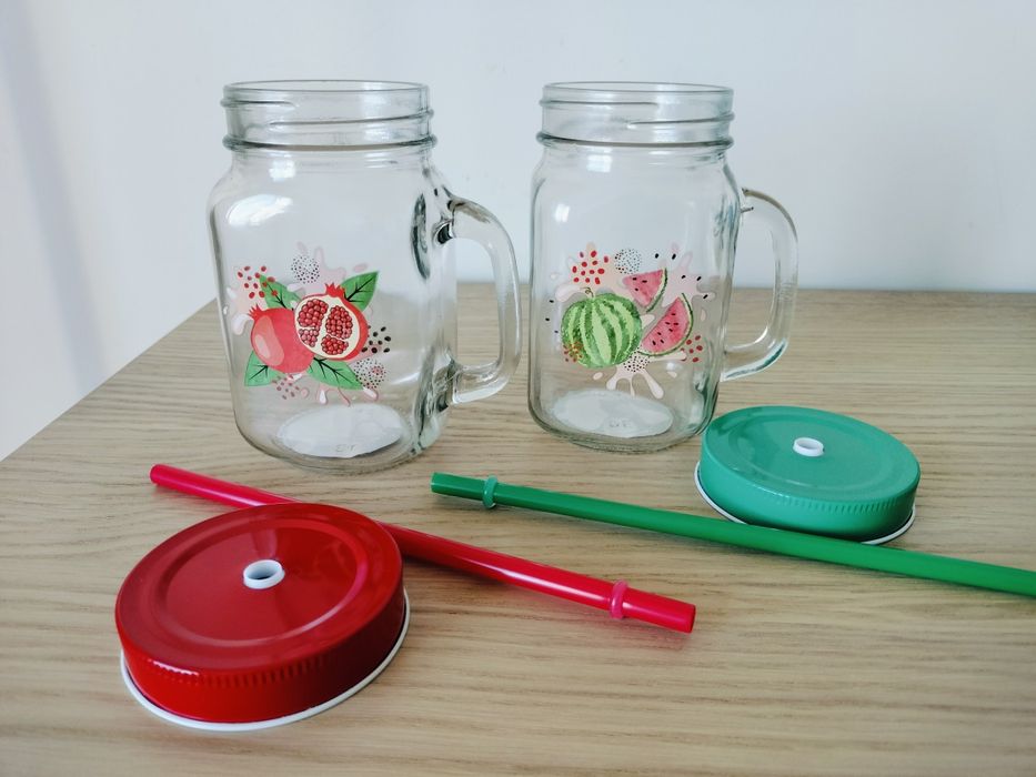 2 canecas copo com tampa e palhinha • novo!