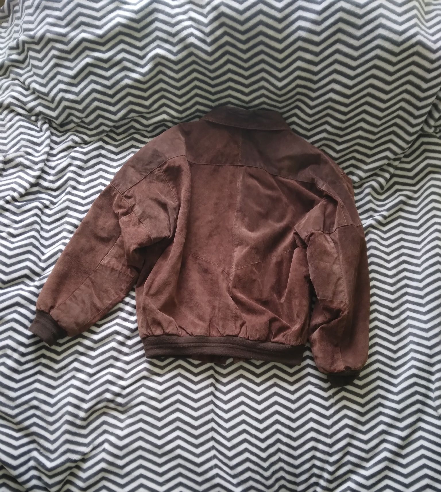 Kurtka bomber skórzana zamszowa Vintage Real Leather