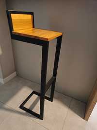 2 szt Krzesła barowe loftowe stał+drewno