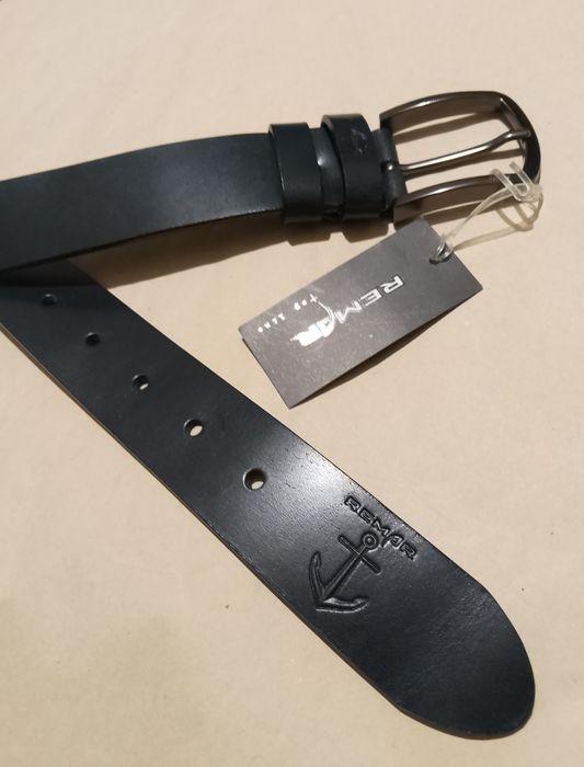 Мужской кожаный ремень "Remar",Италия. Оригинал. Чёрного цвета. Новый.