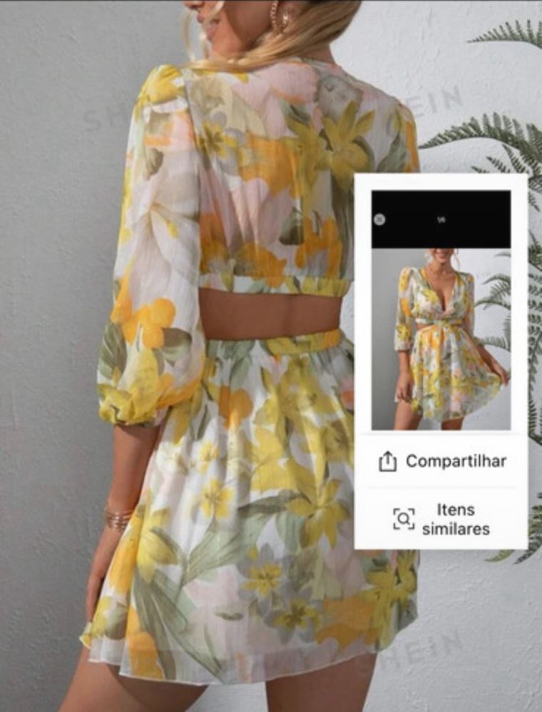 Vestido c/ Aberturas Shein
