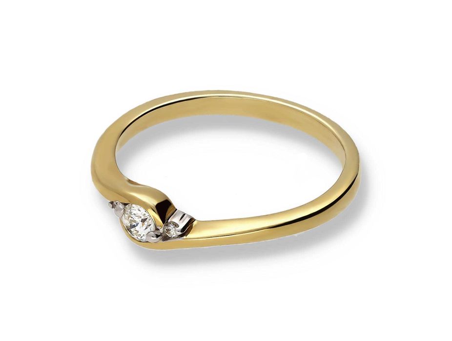 Złoty Pierścionek 585 14k brylanty 0.12ct RS0165
