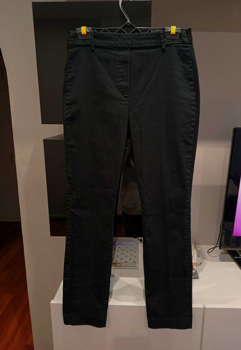 Czarne spodnie tregginsy cygaretki H&M wysoki stan