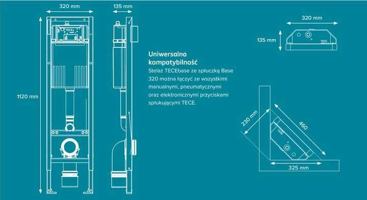 9300600 TECEprofil Інсталяція вузька для унітаза бачок Compact 320