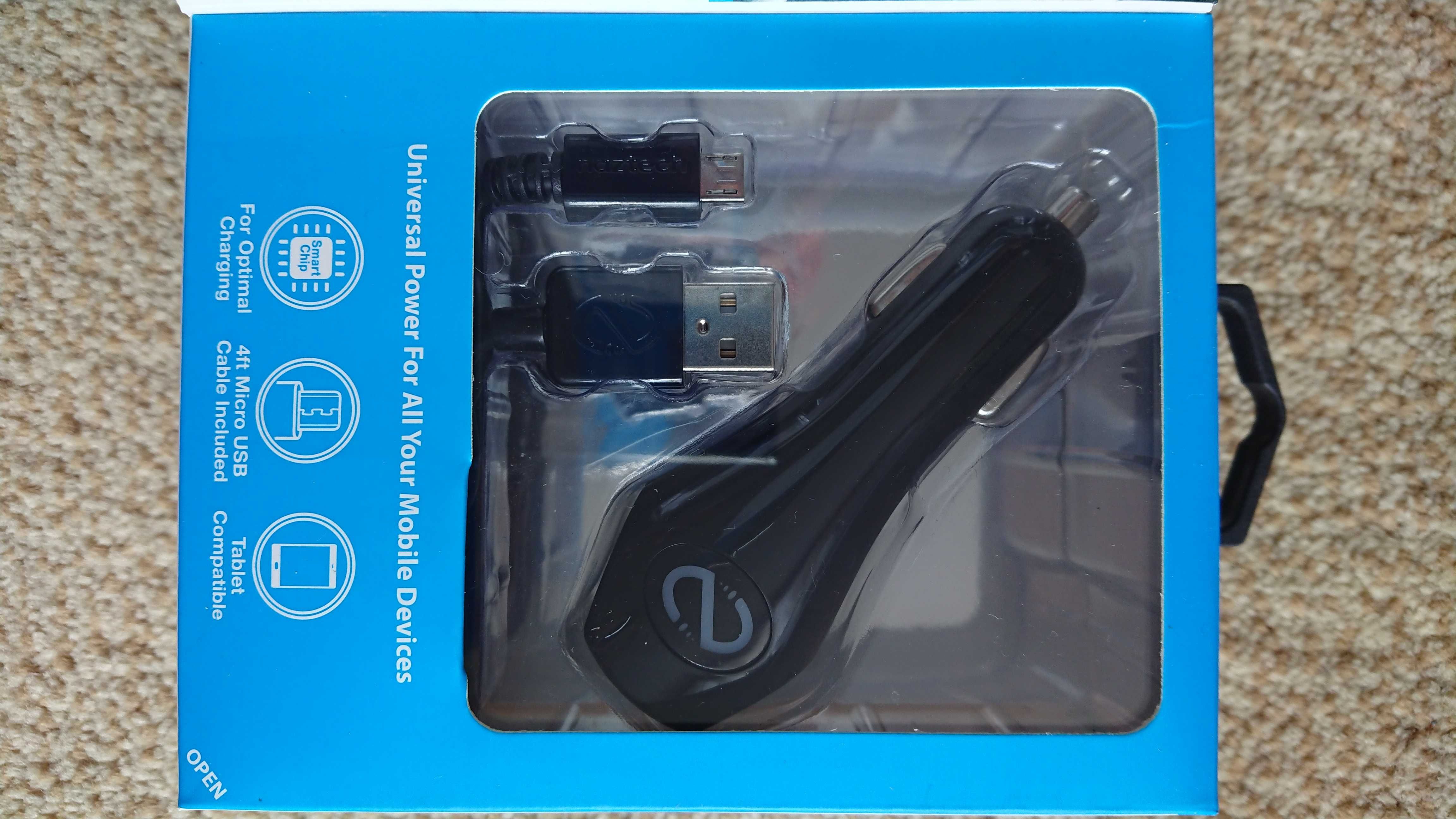 Ładowarka Naztech N420 Dual USB Car Charger kabel Micro USB 4.8A/24W