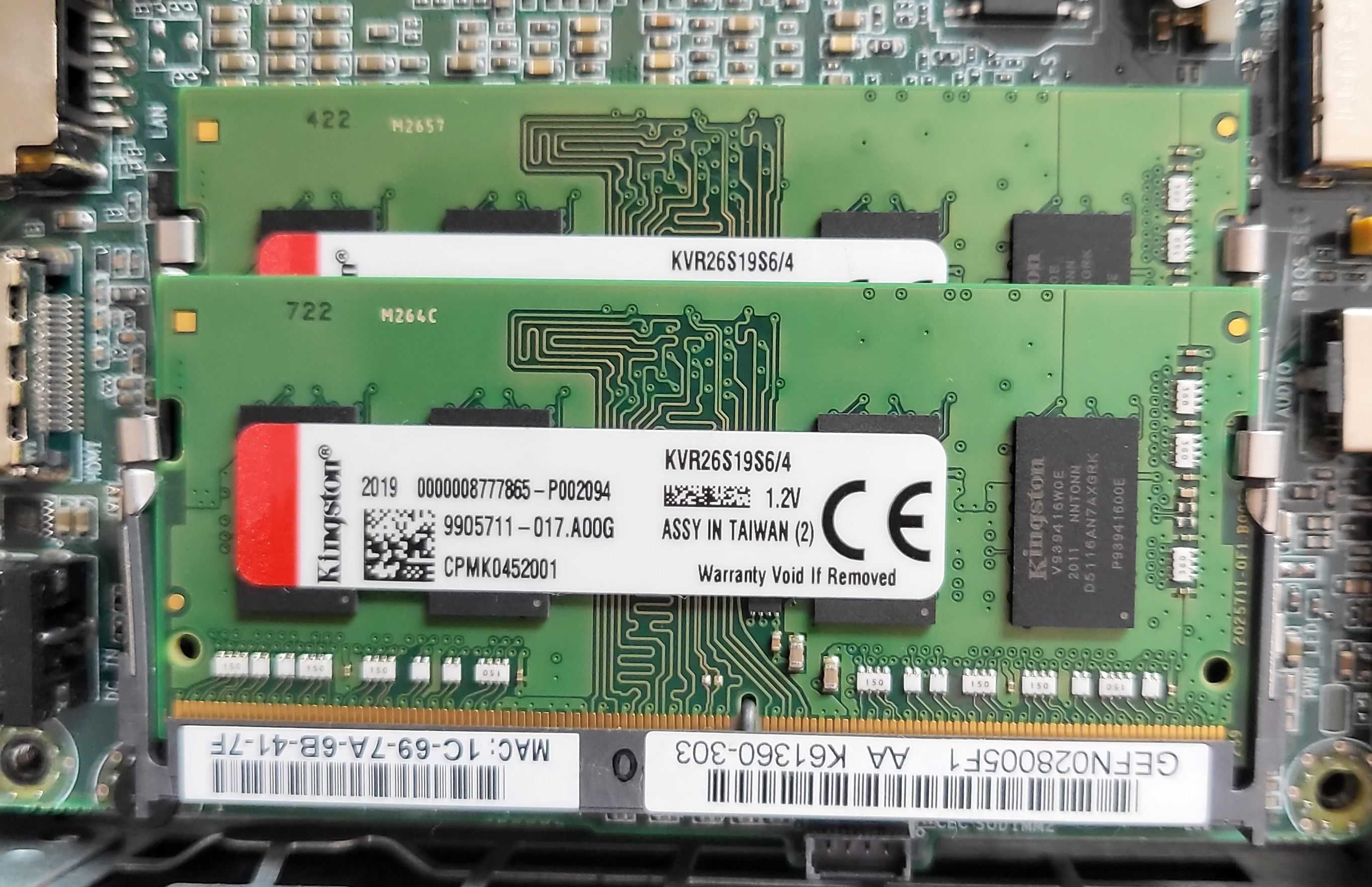 Pamięć Kingston  RAMM 2x4GB DDR4 2667Mhz CL19 1.2V SODIMM