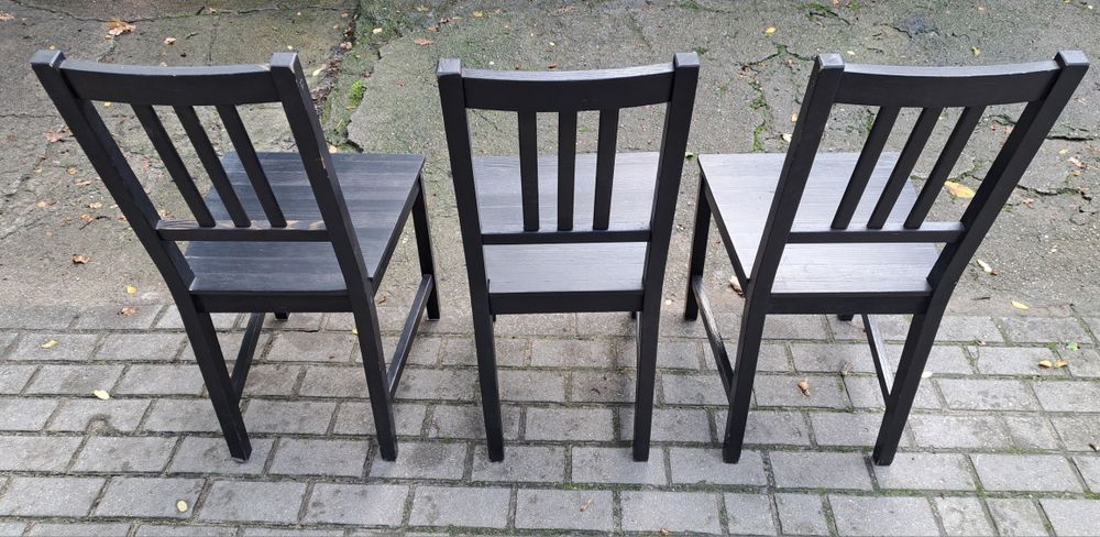 Czarne drewniane krzesła 2+1 gratis IKEA