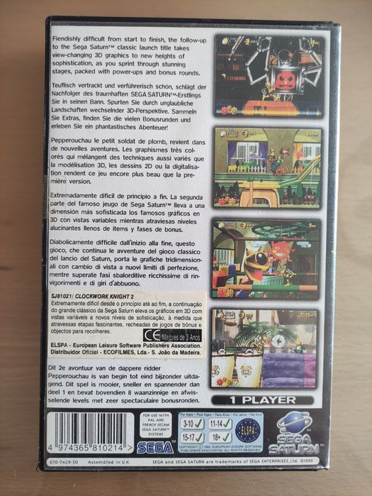 Jogo Sega Saturn Clockwork Knight 2. RARO