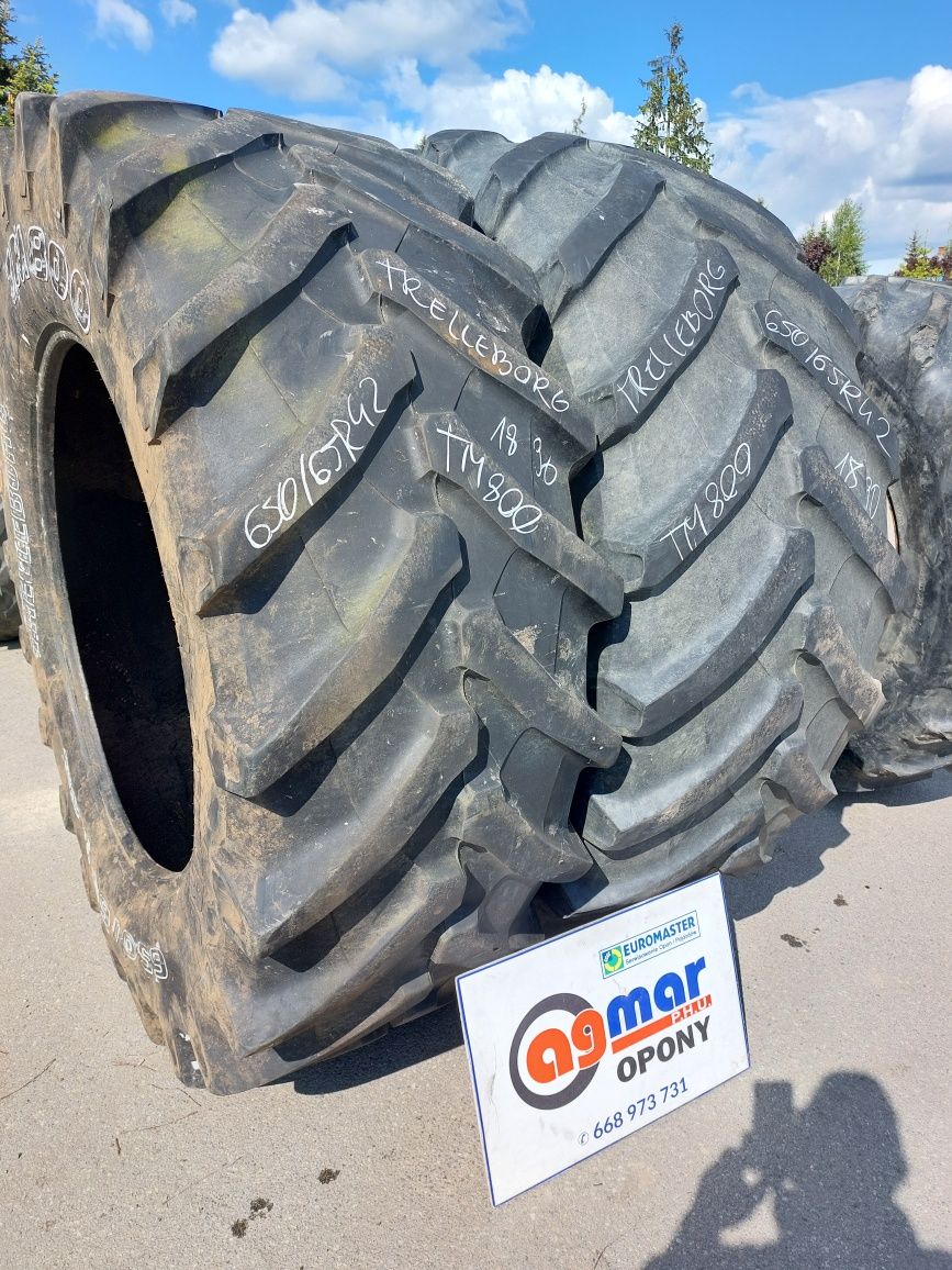 650/65R42 Trelleborg TM800 opony używane rolnicze para
