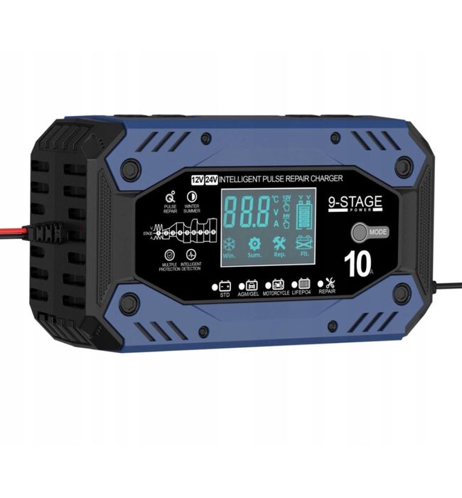 Зарядний пристрій для акумуляторів LiFEPO4 AGM Гелеві 12В 10А/24В 5А