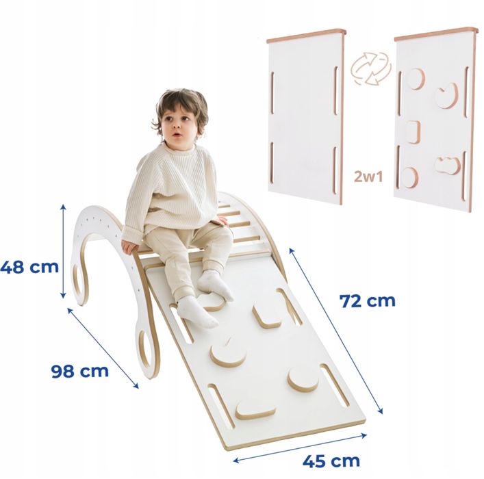 BUJAK MONTESSORI + Zjerzdzalnia + Ścianka wspinaczkowa + Poduszka