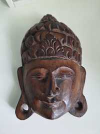 Maska rzeźba Budda drewniana