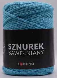 PREMIUM sznurek bawełniany by KOKONKI 5mm 100m macrama cyjan