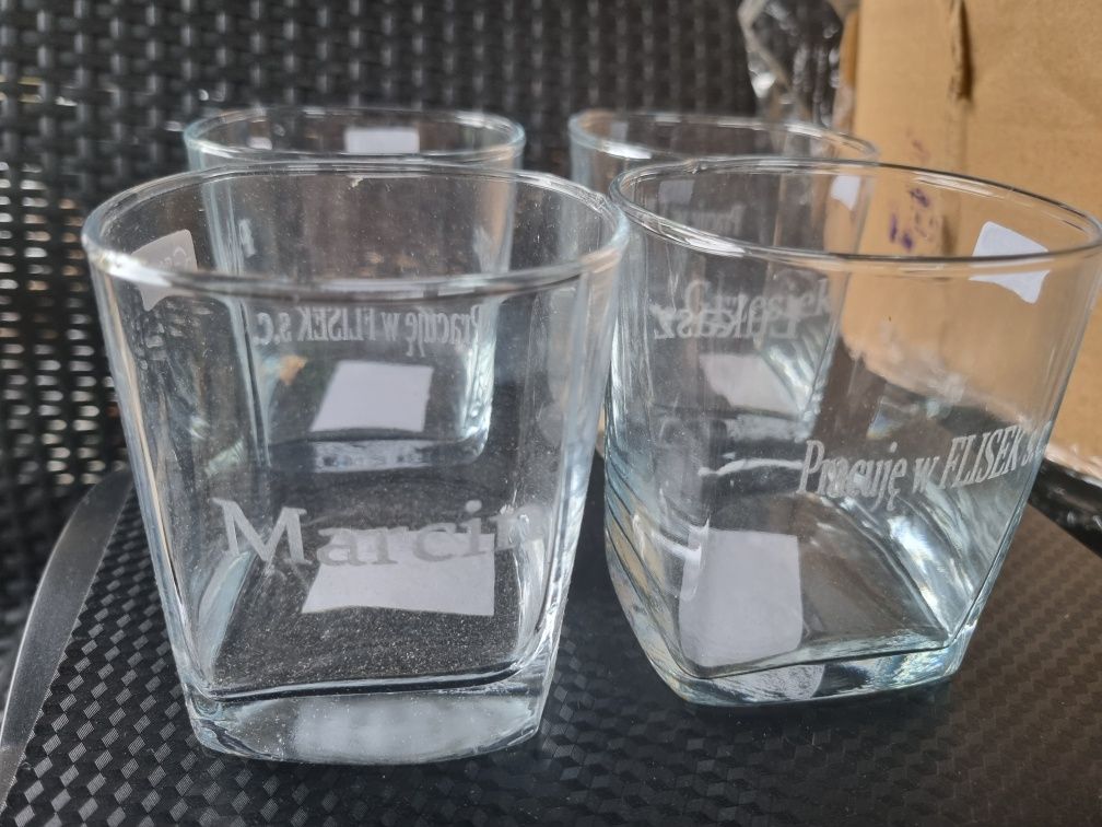 Szklanki 250ml z nieudanym nadrukiem 12 sztuk