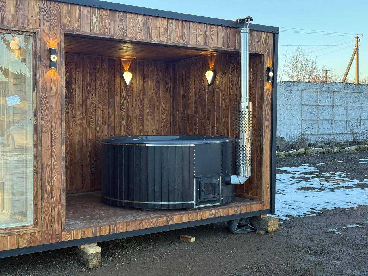Банний комплекс. Баня з чаном на дровах. Спа комплекс. Джакузі. Офуро