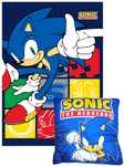 Koc dziecięcy kocyk polarowy Sonic 100x140cm +poduszka
