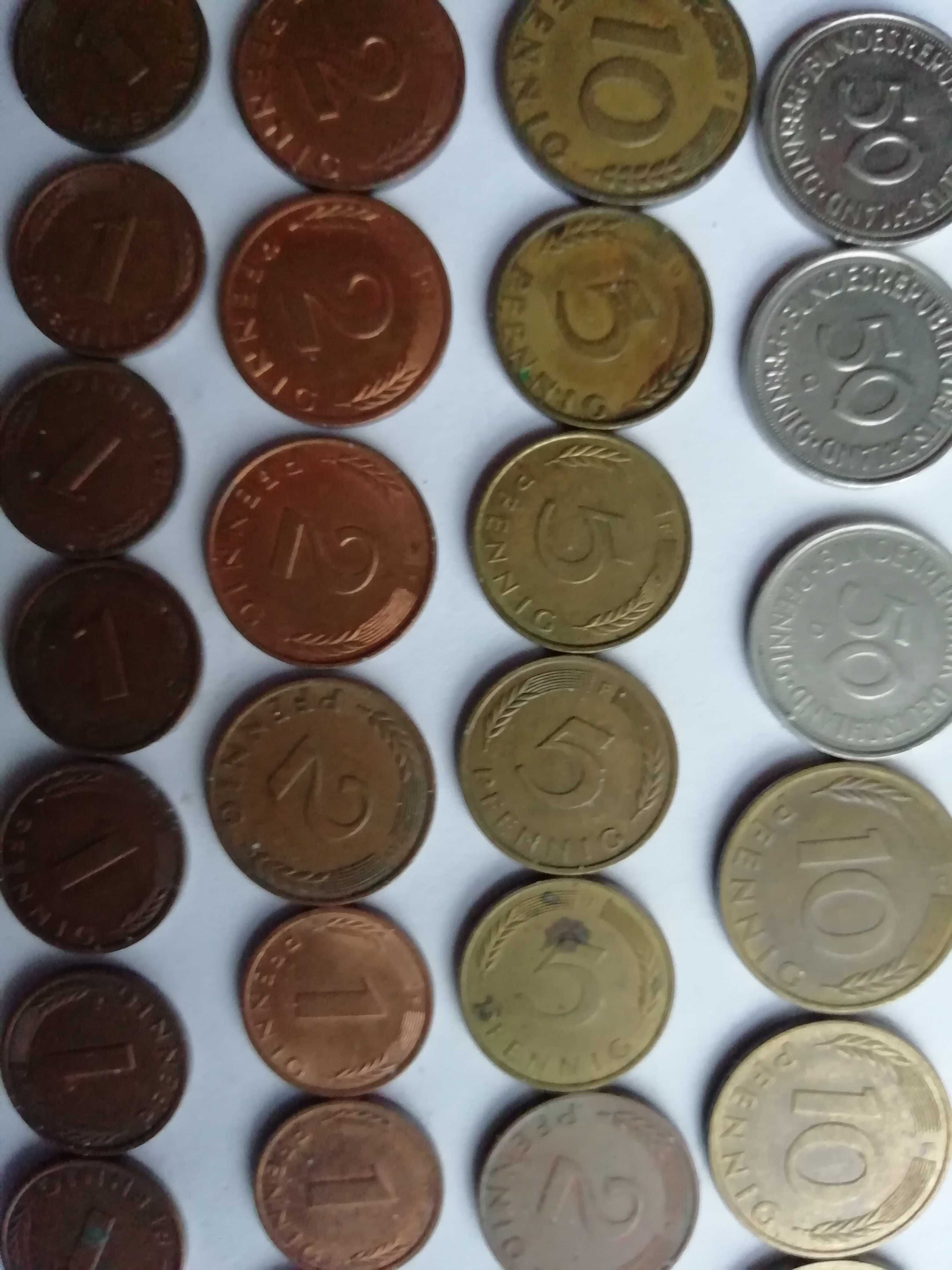 Stare monety z dawnego  NRD i RFN
