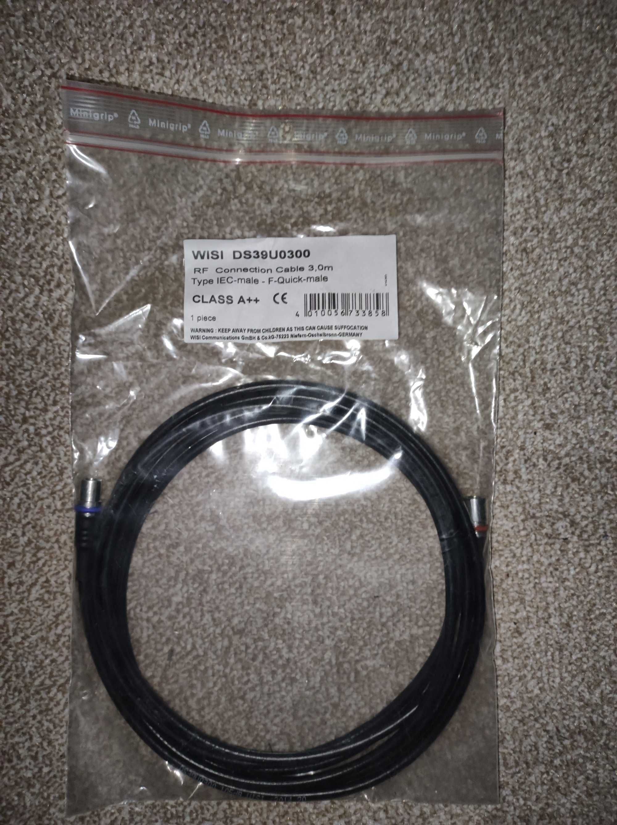 Kabel Wisi 73385 Typ DS39U0300 F-Quick/IEC-Stecker 3m