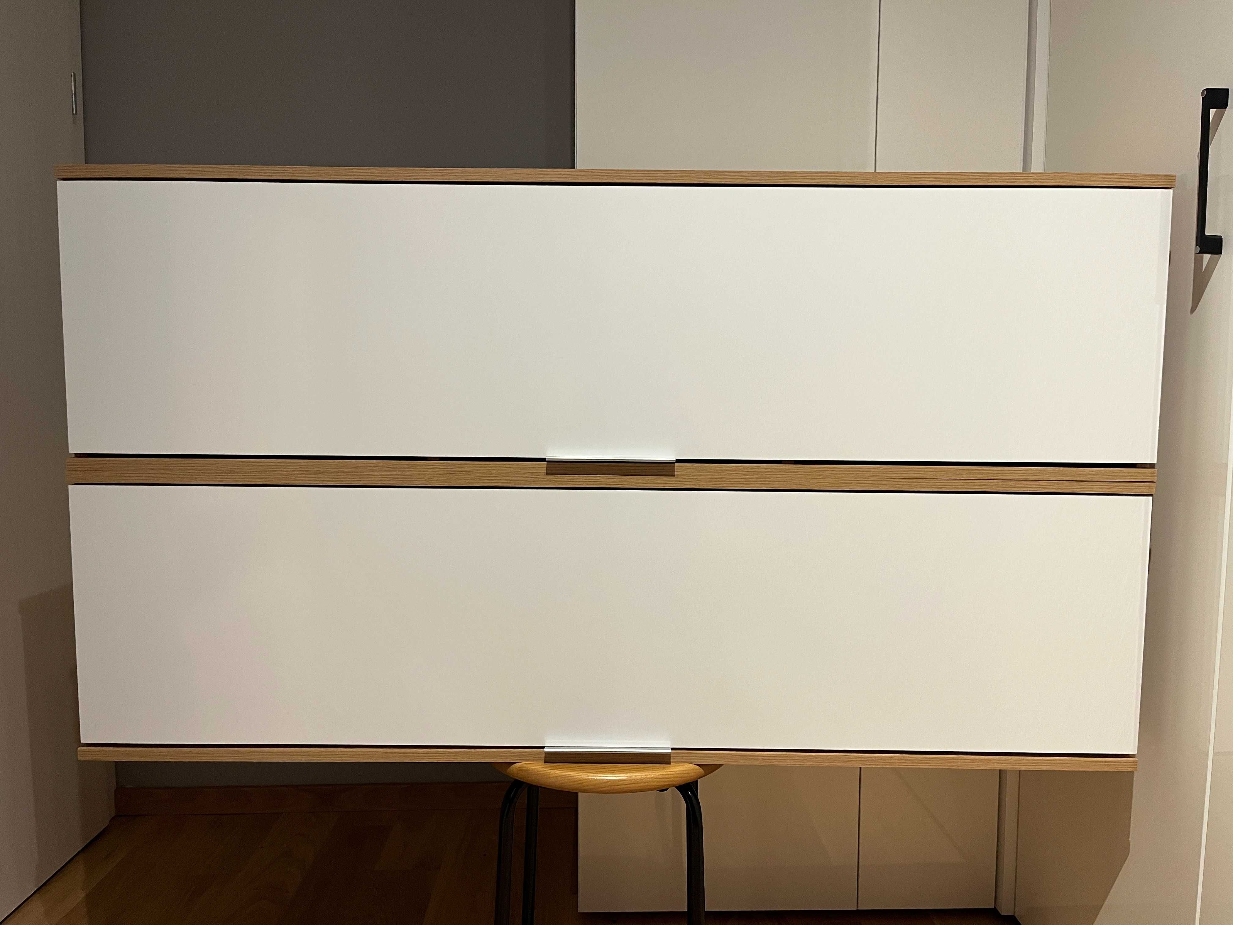 2 szt Szafka wisząca półka uchylna ZELE BRW 135 cm Dąb Wotan biały poł