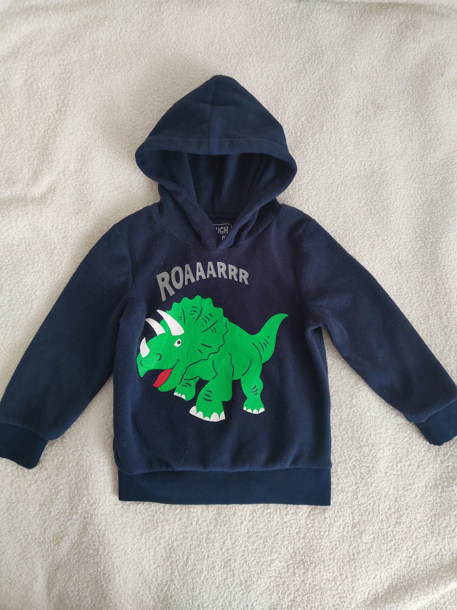 Bluza polarowa z kapturem dinozaur rozm 104