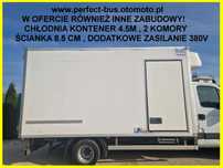 Chłodnia Mroźnia kontener 4.5m , 2 komory, dodatkowe zasilanie, boczne drzwi