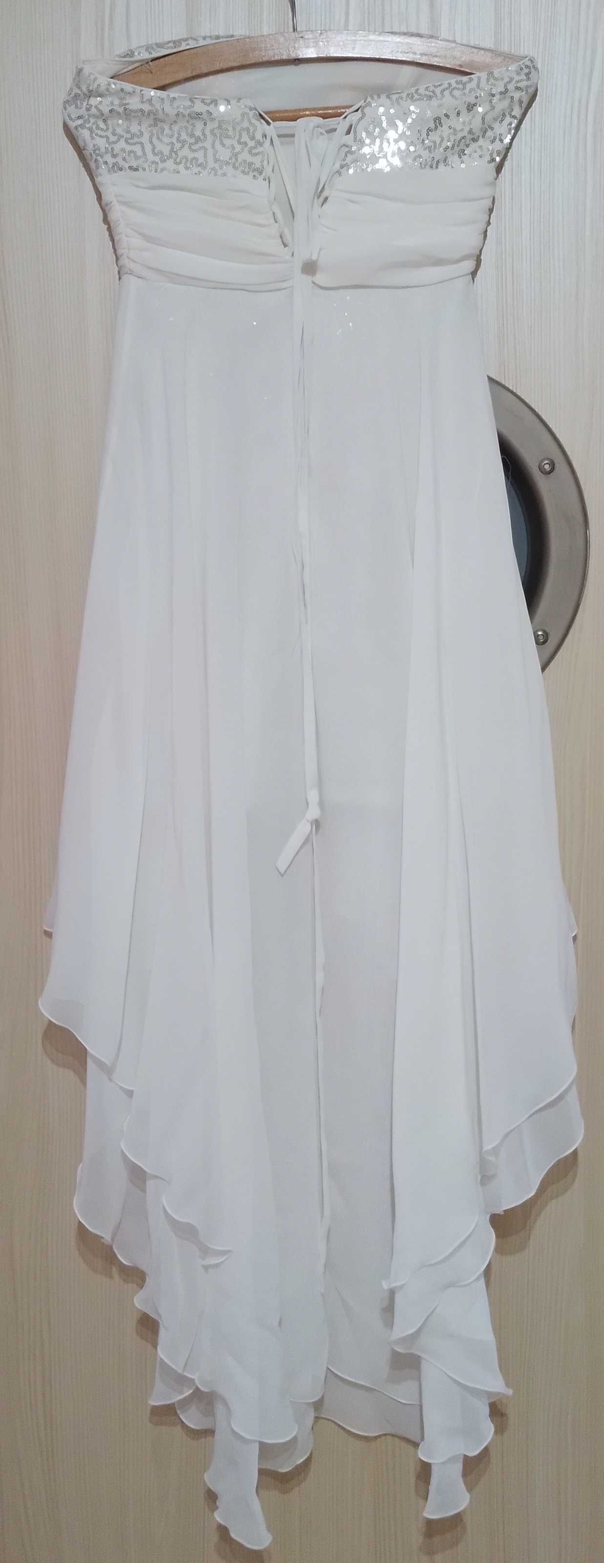Suknia ślubna biała asymetryczna