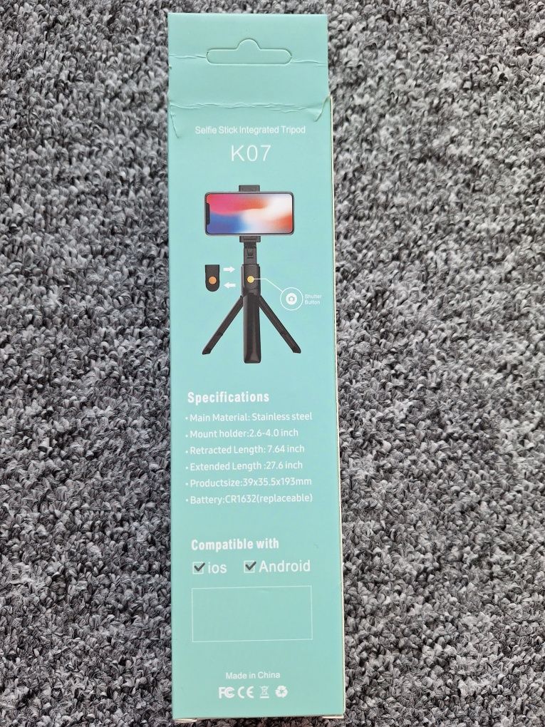 Kijek do selfie stick 3w1 tripod statyw i pilot Bluetooth z uchwytem t